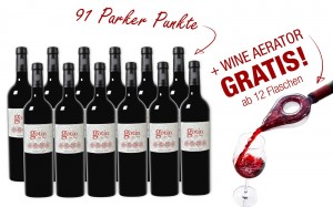 12er Paket Gotin del Risc mit 91 Parker Punkten + Wine Aerator gratis